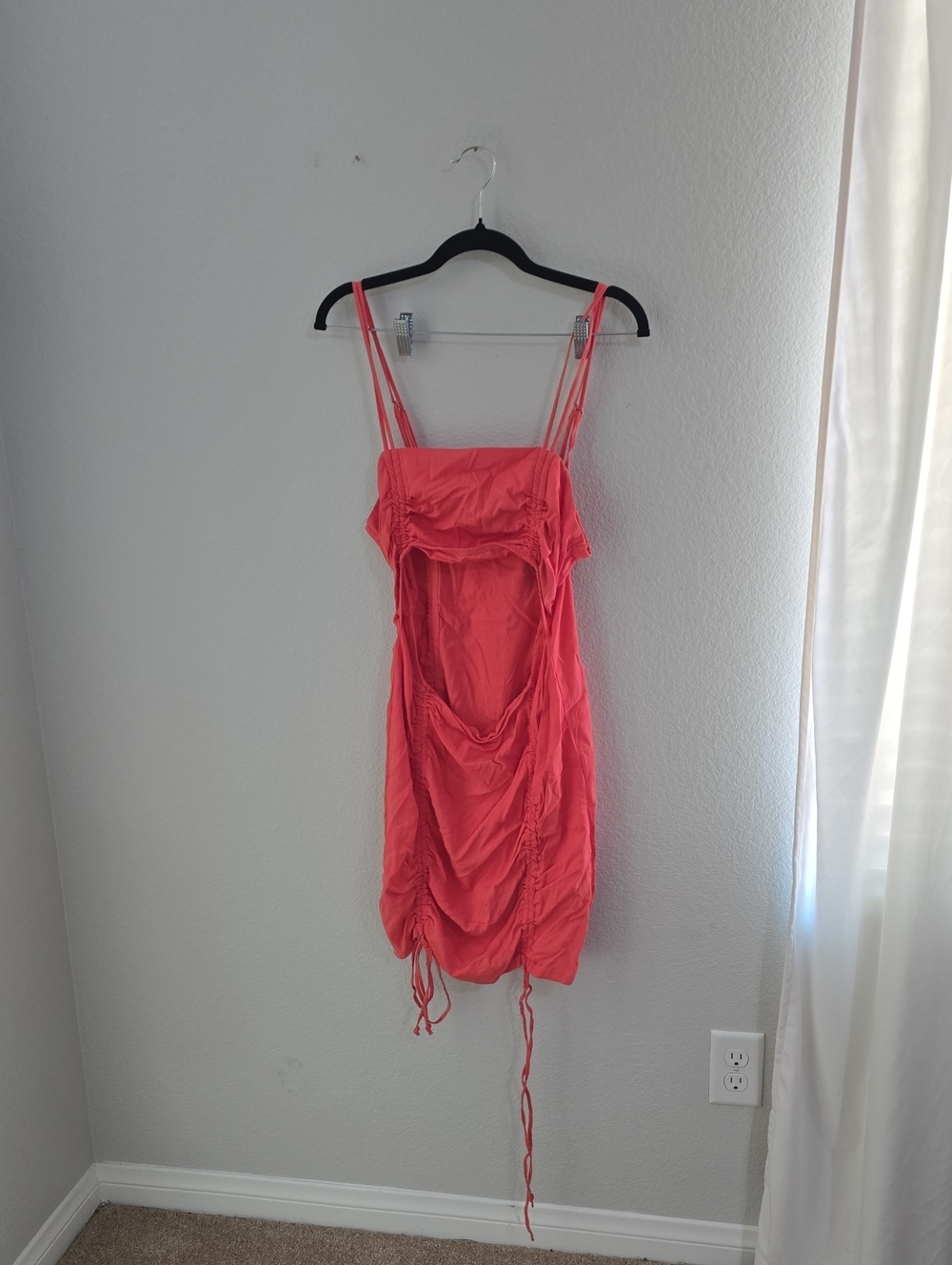 wild fable Coral Pink Ruched Mini Dress